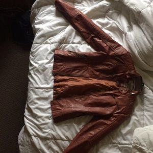 Tan leather jacket